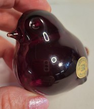 Reijmyre Swedish Art Glass Ruby Red Bird image 3