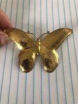 Vintage UnSigned Gold Ornate Large Butterfly Brooch Pin 2 3/4 X 1 1/2&quot; tall - $26.88
