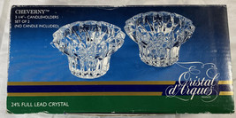 Cristal d&#39;Arques Cheverny 3 1/4&quot; Candle Holders, 24% Full Lead Crystal, New Set - £13.37 GBP