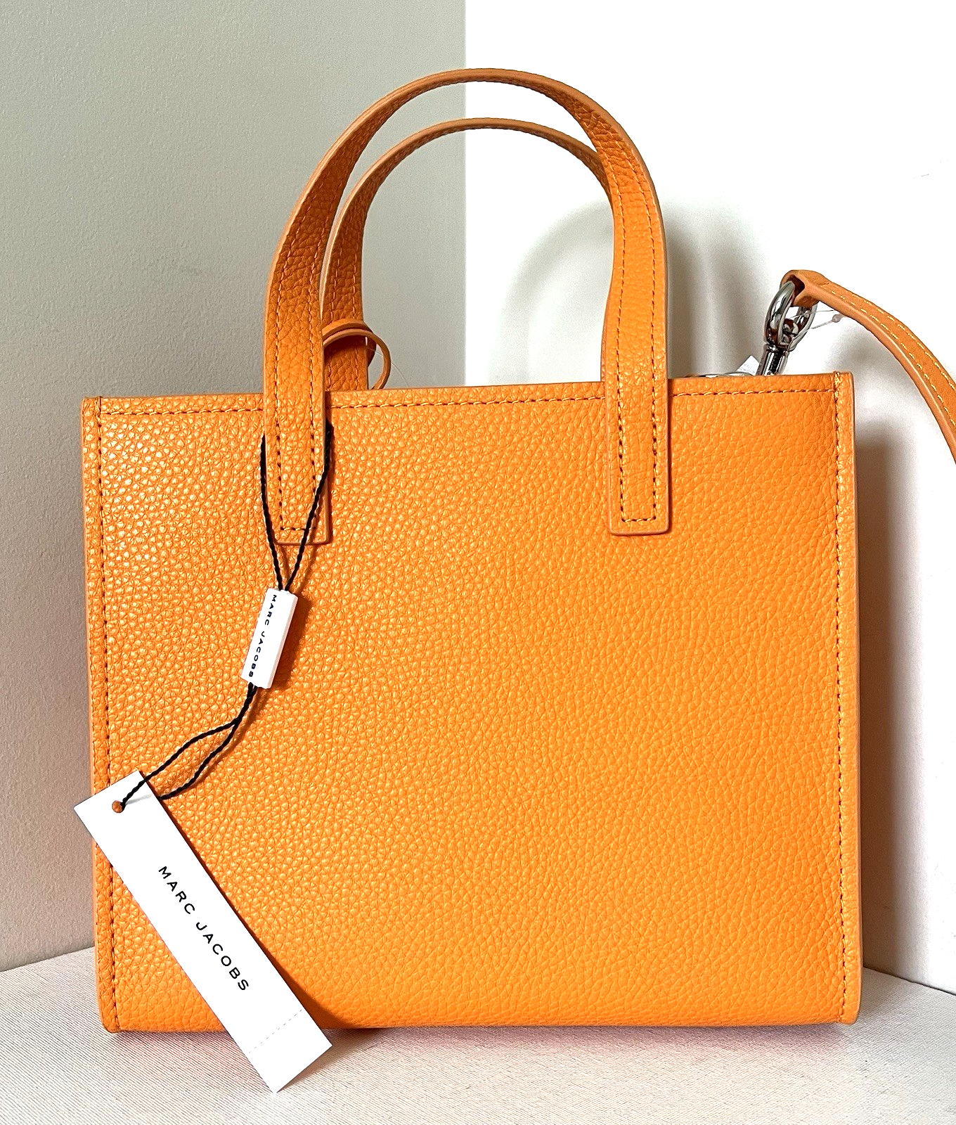 New Marc Jacobs Mini Grind Leather Tote Tangerine Item image 4