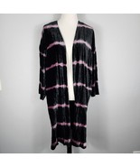 J Jill Womens Duster Jacket Medium Black Crushed Velvet Evening Party Ov... - $41.77 CAD