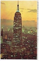 New York City Postcard Empire State Building Sunset - $2.16
