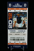 Detroit Tigers vs Los Angeles Angels MLB Ticket w Stub 08/25/2012 Alex Avila - £9.14 GBP
