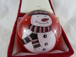Li Bien Glass Christmas Ornament Snowman Hand Painted from The Inside No Date 3. - £14.78 GBP