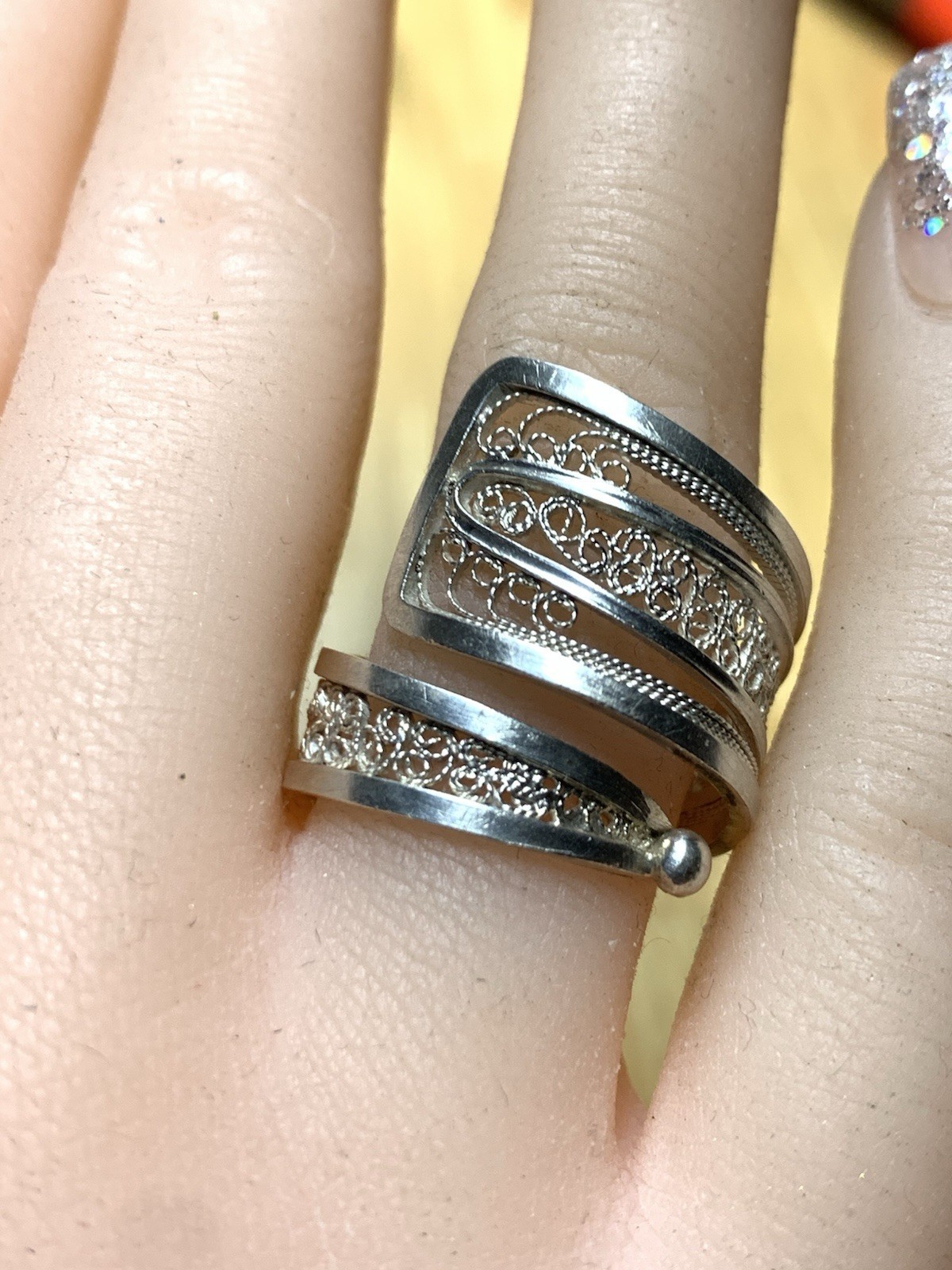 Sterling silver Size 5.5 Filigree Ring  Item image 2