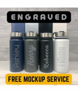 Personalized Water Bottle 16 oz, 3 Lids + Straw + Tea Infuser, Custom Te... - $32.81 CAD