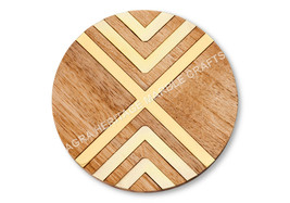 12&quot; Wooden Cheese Chopping Board Platter Handmade Design Kitchenware Dec... - £244.14 GBP
