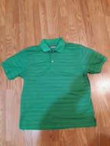 Grand Slam Performance Green Striped Golf Polo Shirt Mens L/G - £10.24 GBP