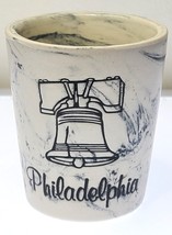 Philadelphia Pennsylvania Liberty Bell White Marble Ceramic Shot Glass - £10.31 GBP