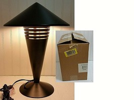 Nos Vintage Art Specialty Black Table Lamp Mcm Ufo Mushroom Rocket Desk Lighting - £114.39 GBP