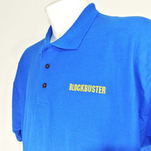 Blockbuster Video Logo Text Employee Uniform Polo Shirt Blue Size L Large New - £23.48 GBP