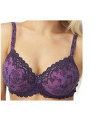 Barely Breezy Brand~ Twilight Lace Bra ~ Purple 36DD Ultim Air Side Panels - $427.20 MXN