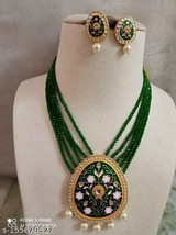 Kundan Choker Meena Necklace Earrings Jewelry Set Trending Bridal Ethnic41 - £18.51 GBP