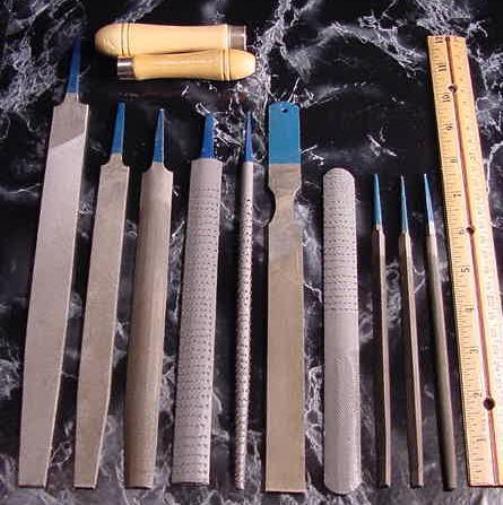 12pc Metal and Wood FILE SET Full Size with Storage Pouch Rasp Round 4 way taper - $24.99