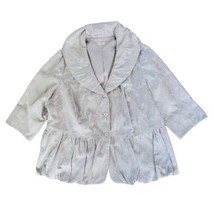 J Jill Sterling Gray Floral Jacquard Peplum Top Blazer Jacket Plus Size 22W - £18.64 GBP