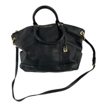 Michael Kors Beckett Large Top Zip Leather Satchel Crossbody Bag Black #... - £157.90 GBP