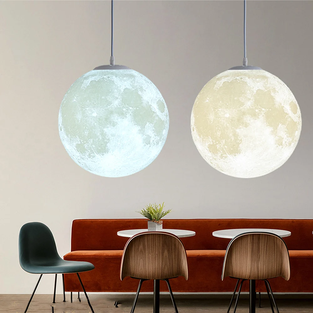 3D Print Moon Pendant Lights Novelty Creative Atmosphere Light 7W AC110-220V Moo - £230.67 GBP