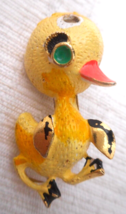 Vtg Baby Little Yellow Enamel Baby Duck Pin Missing Top Piece 1 1/2&quot; Tall READ - £12.57 GBP