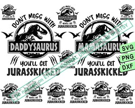 Jurasskicked Family Black Svg, Dinosaur Family Svg, Jurasskicked Bundle Svg - £2.19 GBP