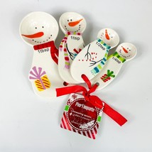 Hand-Painted Ceramic Snowman Measuring Spoons Set Of 4 By Pier 1 - £11.79 GBP