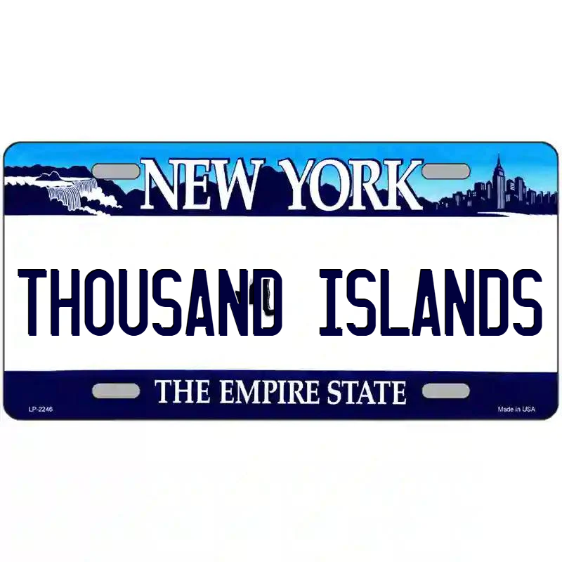 Thousand Islands New York Blue Metal Sign - $15.50
