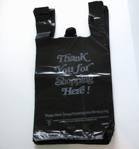 Black &quot;Thank You for Shopping With Us&quot; Script Plastic Bag 22&quot;x16&quot;x12&quot;, Q... - $13.36