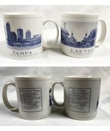 2 Starbucks Coffee Ceramic City Mugs 2008 Las Vegas 2007 Tampa 18 oz - £29.92 GBP