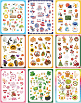 18 Sheets Holiday Stickers Seasonal Planner Stickers Calendar Stickers Monthly S - £10.02 GBP