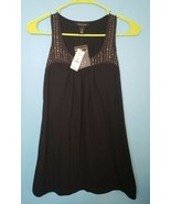 White House Black Market Sleeveless Rhinestone Embellished Tank Black Sz... - $40.63 CAD