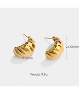 Uworld Retro Wide Face Croissant Earrings For Women Stylish 18K Gold pla... - £14.05 GBP