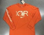 Nike Max90 Men Long-Sleeve Basketball T-Shirt FN0819-893 Campfire Orange... - £21.35 GBP