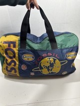 Vintage 90s Fossil Outdoor Gear Duffle Bag Colorblock Multicolor Overnight Tote - £39.37 GBP