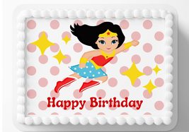 Wonder Girl Super Hero Edible Image Edible Cake Topper Frosting Sheet Icing Pape - $16.47