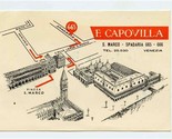 F Capovilla Card Receipt 1958 San Marco Spadaria Venezia Venice Italy  - £10.96 GBP