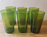 6 Green Tumblers/Highball Artland Iris Hand Blown Crafted Bubble Glasses - $74.99
