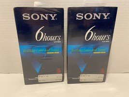 (2) Sony T-120 Blank VHS Tapes Premium Grade 6 Hour New Sealed - £3.48 GBP