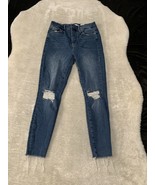 Good American Womens Ripped Blue Crop Denim Jeans Size 6/26 Pants Stretc... - £25.85 GBP