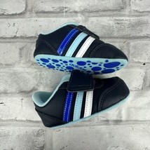Adidas Blue Sneakers Size 2K Baby Toddler Boy Hook &amp; Loop Closure - £16.17 GBP