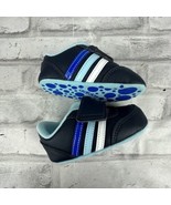 Adidas Blue Sneakers Size 2K Baby Toddler Boy Hook &amp; Loop Closure - £15.91 GBP