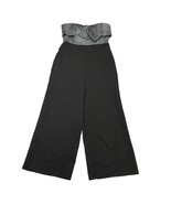 Sam Edelman Jumpsuit Womens 10 Cady Black Silver Metallic Bow Strapless ... - $52.09 CAD