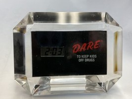 DARE To Keep Kids Off Drugs Logo Plastic Battery Clock Vintage Rare - $19.79