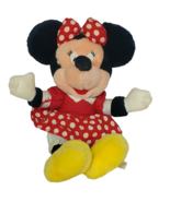 Vintage Disney World Land Minnie Mouse Polka Dot Dress Stuffed Animal 11.5&quot; - $24.26