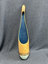 Hand Painted And Carved 18” Decorative Gourd Long Neck Wall Vase 5.5” Diam. - £11.10 GBP