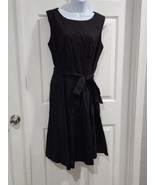 Hanpceirs Dress Womens Sleeveless Black Dress Belted XL Plain Solid Blac... - $413.15 MXN