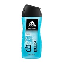 Adidas Ice Dive Marine Extract Refreshing Hair &amp; Body Shower Gel 250ml/8.4oz - £15.17 GBP