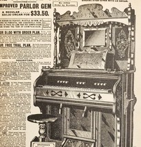 1900 Cottage Parlor Organ Advertisement Victorian Sears Roebuck 5.25 x 7&quot;  - $482.52 MXN