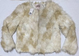 Forever 21 Contemporary Women&#39;s Faux Fur Jacket Creme Beige Size L New With Tags - £37.92 GBP