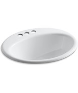 Farmington Self-Rimming Bathroom Sink, White, Kohler K-2905-4-0 - £177.80 GBP