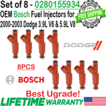 OEM x8 Bosch Best Upgrade Fuel Injectors for 2000-03 Dodge Ram 1500 Van 3.9L V6 - £162.88 GBP