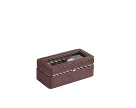 Leather Watch Box 8" Tempered Glass Top - $30.99